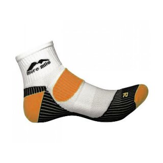 More Mile Laufsocke London weiß-orange, Viertelsocken