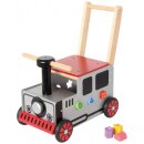 Schiebewagen aus Holz im Lok-Design