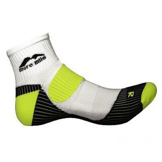 More Mile Laufsocke London weiß-gelb, Viertelsocken