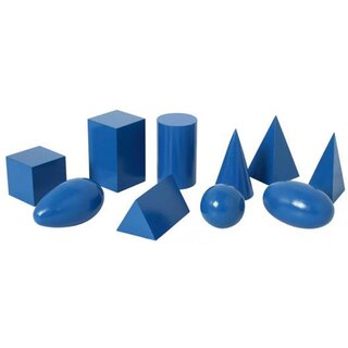 Geometrische Körper, groß, blau - Montessori