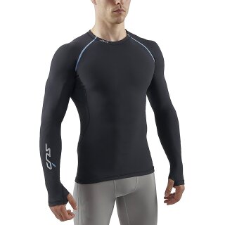 Sub Cold Herren Sports Freeze Kompressionsshirt Funktionswäsche langarm schwarz-blau MenSemi Compression Base Layer Long Sleeve Thermo black-blue