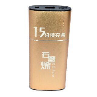 Powerbank Graphit 6000mAh - in 15 Minuten aufgeladen - QuickCharge (QC) 2.0 und 3.0 fähig