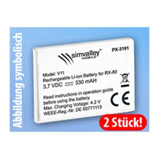 Simvalley Mobile Reserveakku für Handy  Pico RX-80 V.1 & V.2 (2er-Set)