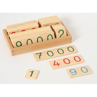 Zahlenkarten 1 - 9000, klein - Montessori