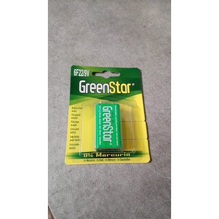 Green Star 6F22 9V Block-Batterie, extra stark, ohne Quecksilber