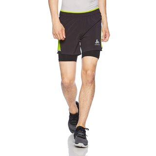 Odlo Shorts CERAMICOOL 2in1 schwarz/limone - 321892-60087